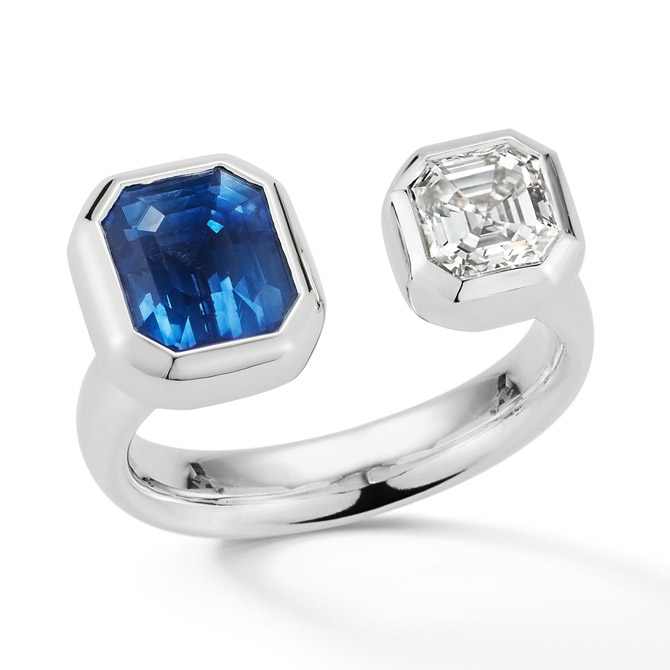 Jemma Wynne diamond sapphire open ring