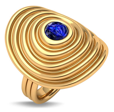 Almasika universum ring with sapphire