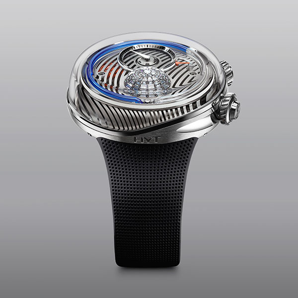 HYT Flow blue liquid with diamonds black strap