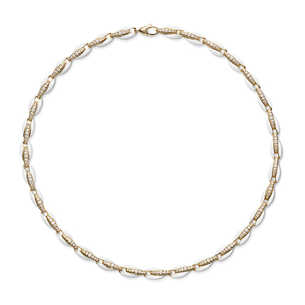 Melissa Kaye Ada necklace in gold with diamonds and enamel
