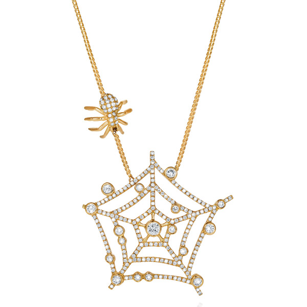 Thelma West spiderweb necklace