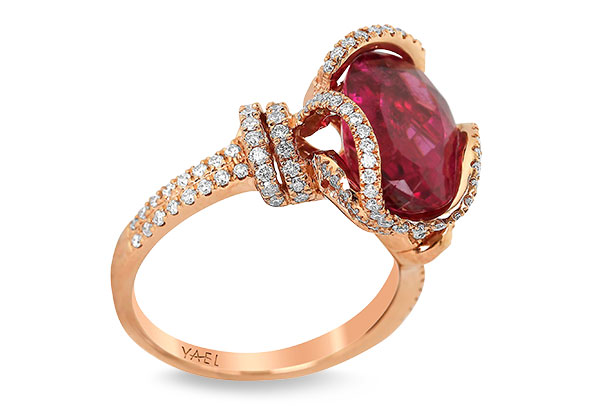 Yael rubellite rose gold ring