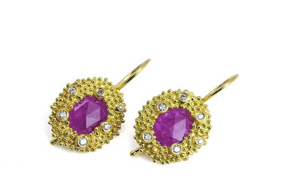 Angelica Cammarota ruby slice earrings