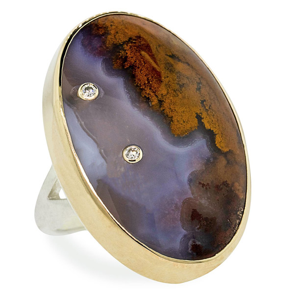 Chinchar Maloney Picture agate ring