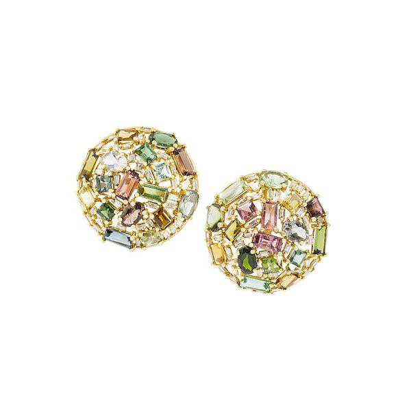 Golden Gazelle vintage tourmaline tops earrings