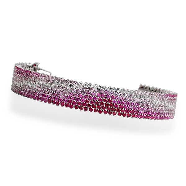 Mark Patterson Intensity ruby and pink sapphire bracele 