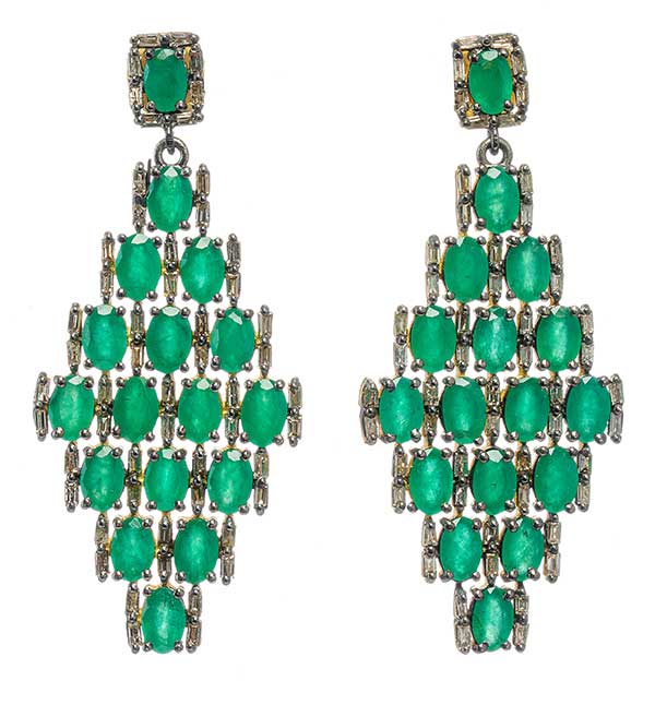 Modern Moghul emerald earrings