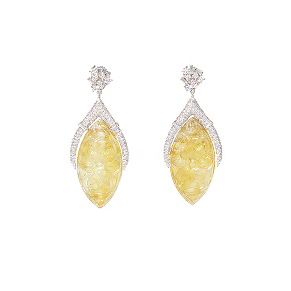 Ri Noor carved citrine earrings