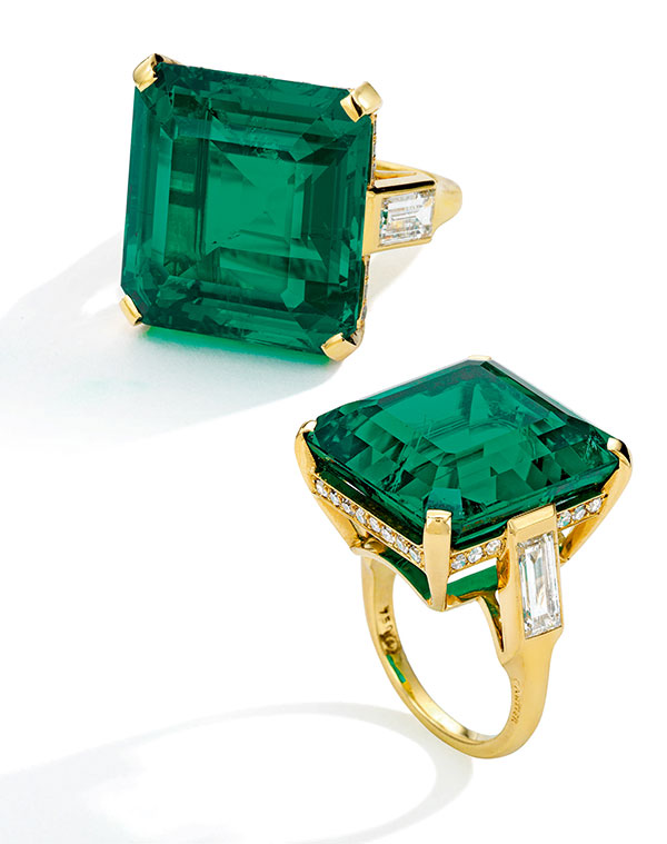 Cartier emerald and diamond ring