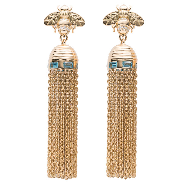 Brent Neale bee hive tassel earrings