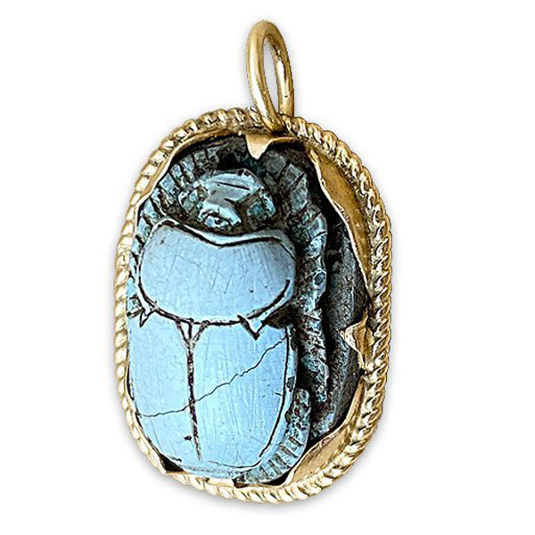 Fewer Finer vintage scarab beetle charm