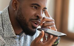 Man talking into phone