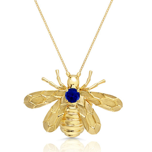 Graziela sapphire bee necklace