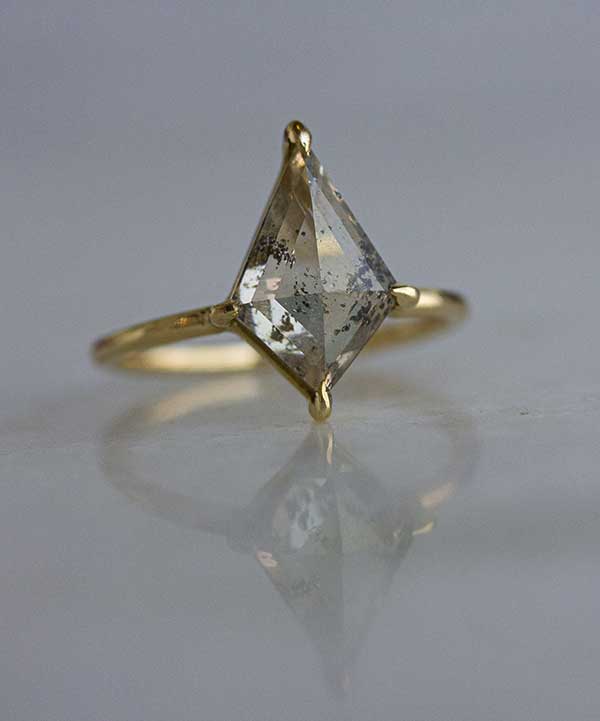 Love Locked kite-shape diamond ring