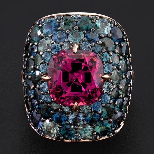 Vram rhodolite garnet ring