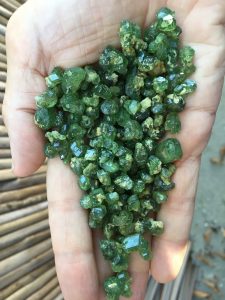 Demantoid crystals