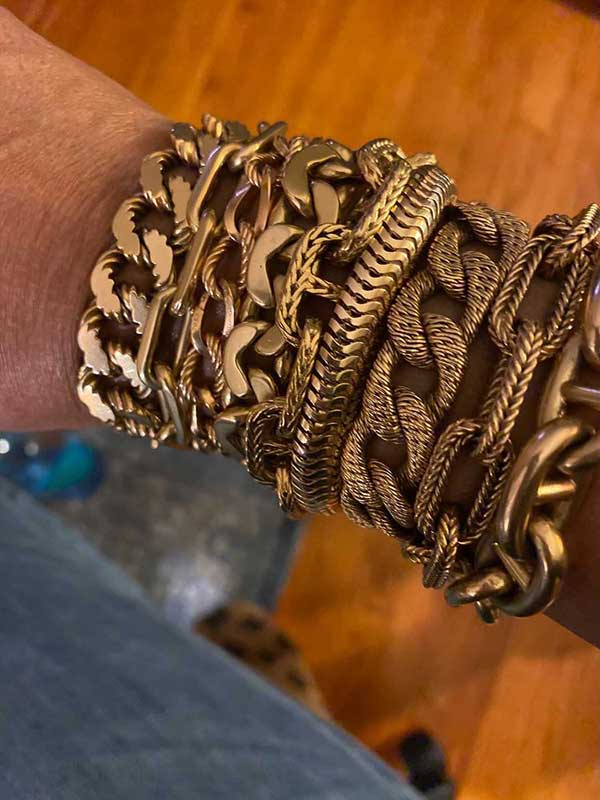 Miss Mickster ocho gold bracelet stack