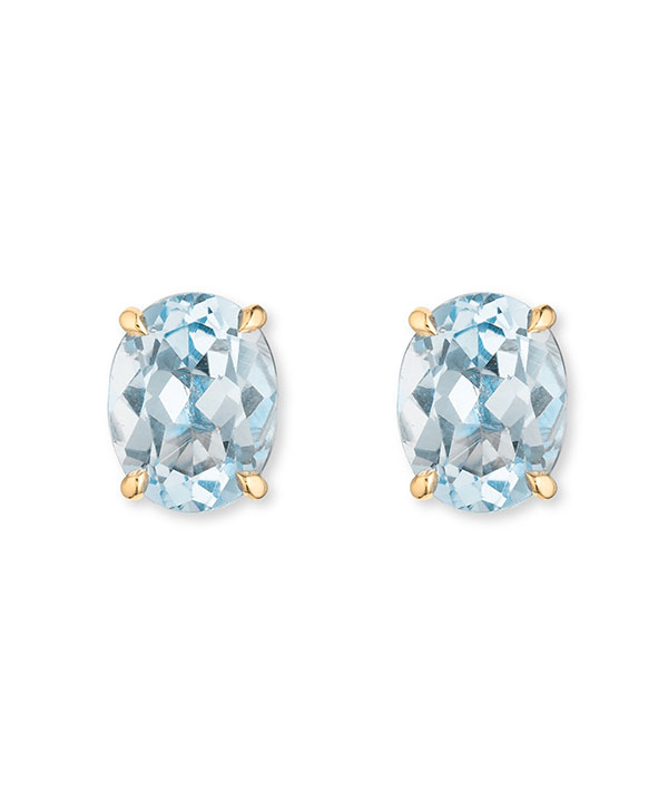 Nouvel Heritage 18k yellow gold and aquamarine earrings