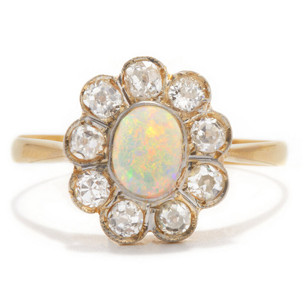 Ashley Zhang opal flower cluster ring