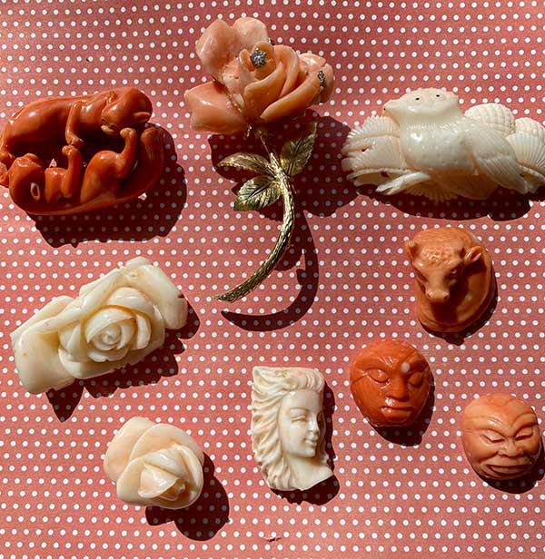 Estelle Newman carved coral
