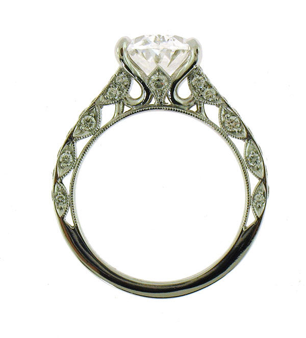 Jeffrey Debs custom platinum lab-grown diamond engagement ring