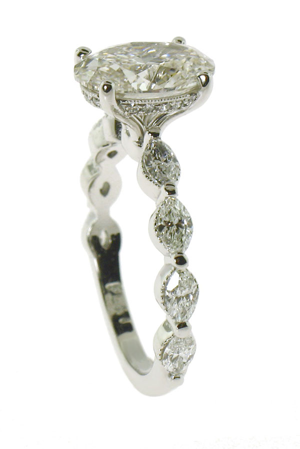 Jeffrey Debs custom platinum lab-grown diamond engagement ring