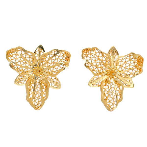 Mon Divine Orchid filigree earrings