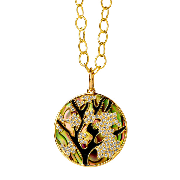 Syna Cherry Blossom pendant abalone