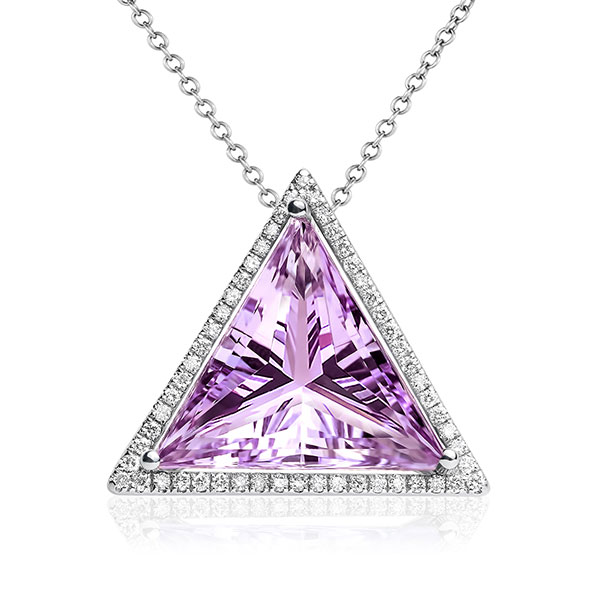 Maya Gemstones Triangle Power amethyst pendant