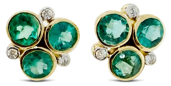 Tresor emerald diamond stud earring