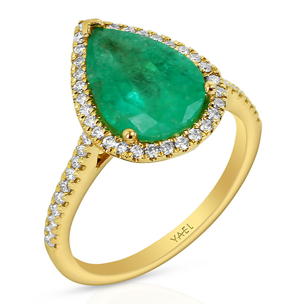 Yael pear emerald ring