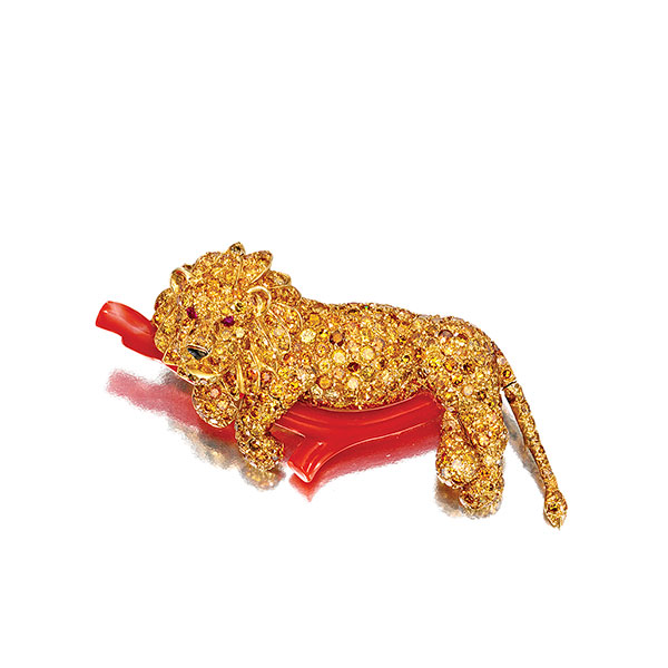 AMNH VCA lion brooch