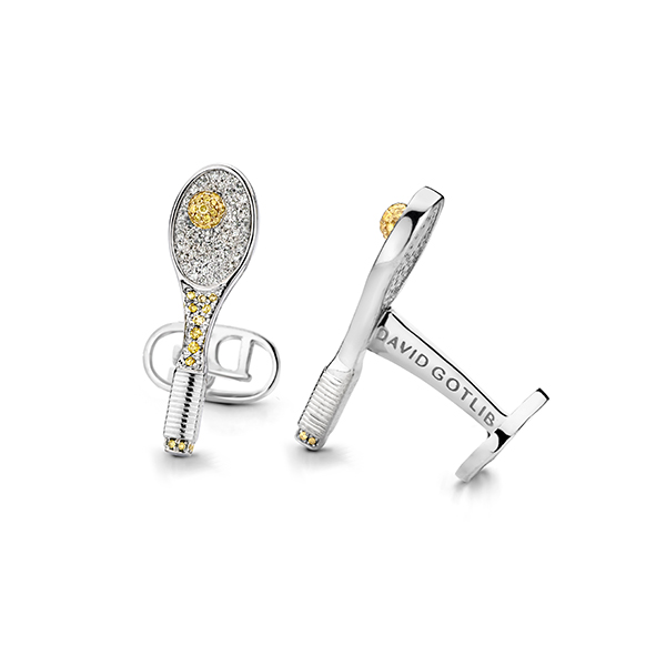 David Gotlib tennis racket cufflinks