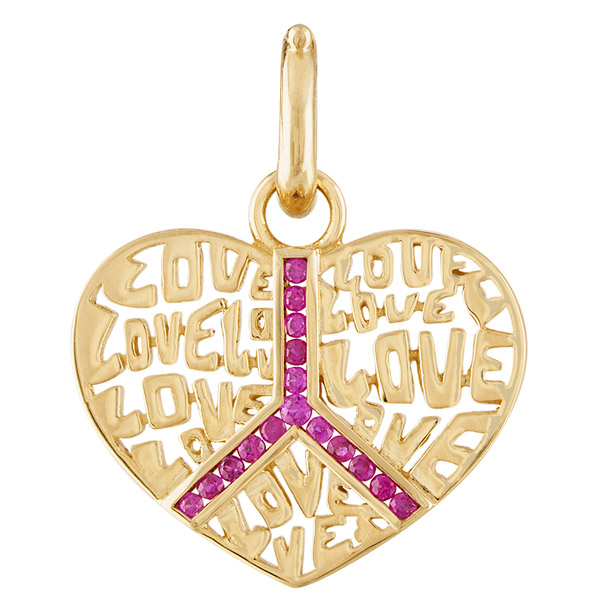 Delight Jewelry Love with Peace Sign - Clip on Charm with Year 2024