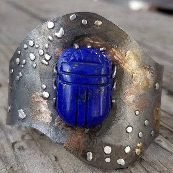 Suzanne Rogge lapis scarab cuff