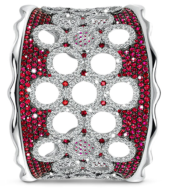 Best Bracelet JBB Brothers ruby diamond circle cuff