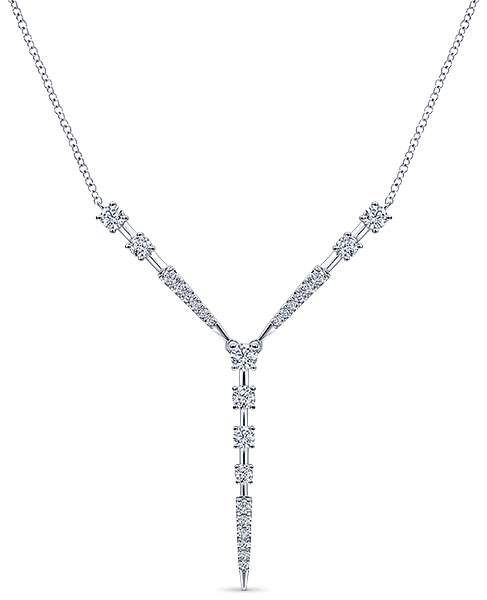 Best Necklace Gabriel kaslique diamond station Y knot