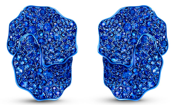 Colored Stones Graziela sapphire blue rhodium earrings