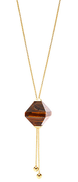 Crystals for Humanity tigers eye twin pyramid necklace
