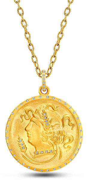 Dorian and Rose ceres 18k yellow gold pendant