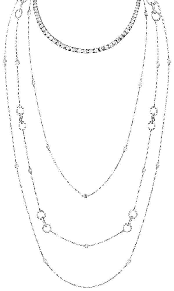 Facet Barcelona layered diamond necklaces
