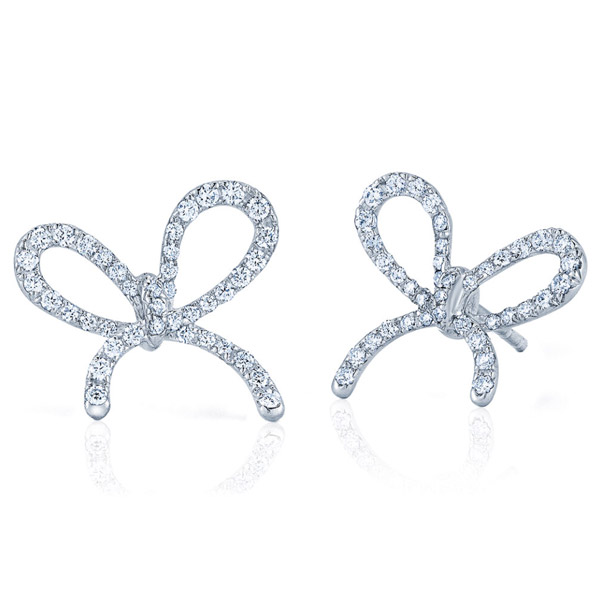 Kwiat diamond bow earrings