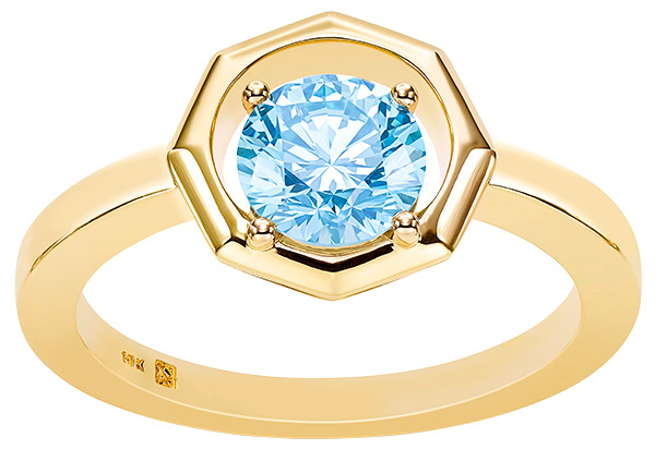 Lightbox 1 ct lab grown blue octagon ring