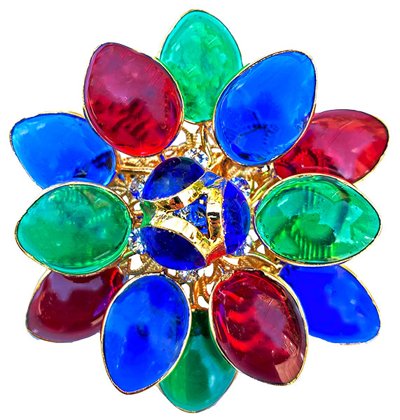 Moans poured glass brooch