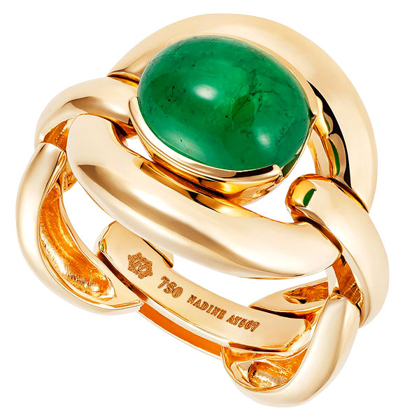 Nadine Aysoy catena emerald cabochon ring