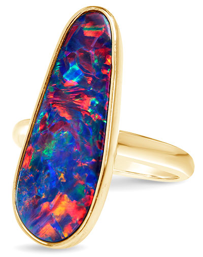 Parle Australian opal doublet ring