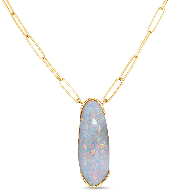 Parle light Australian opal necklace