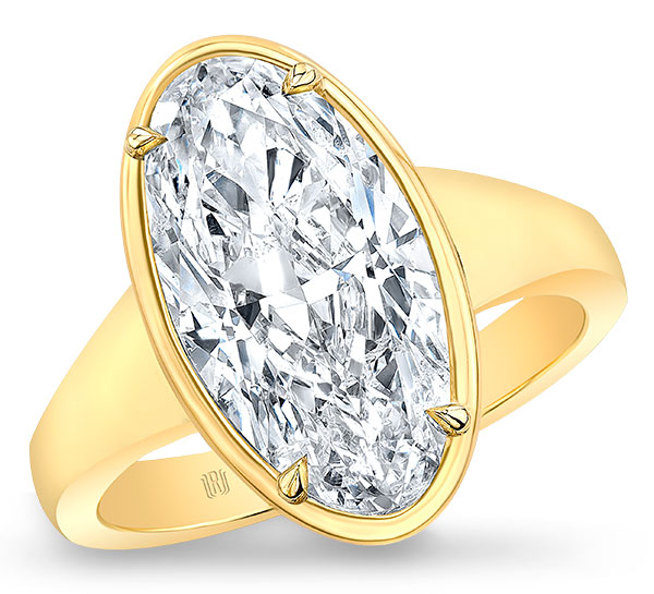 Rahaminov 18k yellow gold oval diamond ring