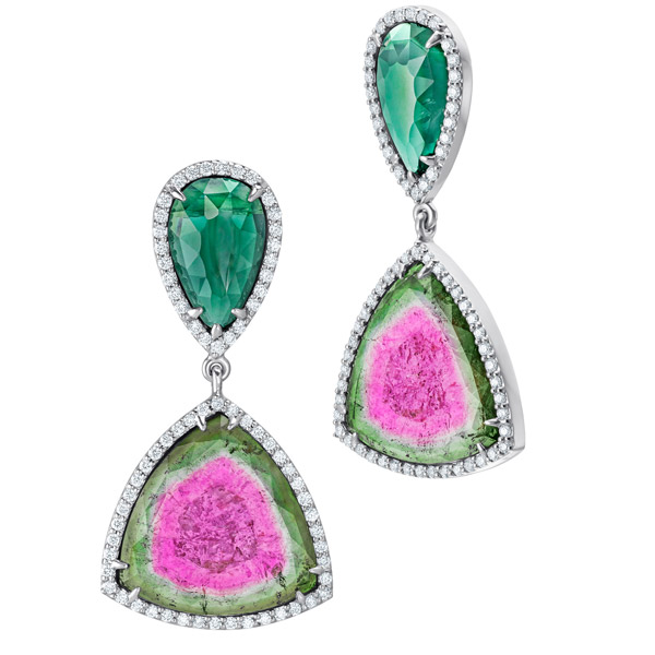 Simon G watermelon tourmaline earrings