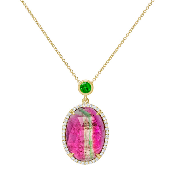 Simon G watermelon tourmaline pendant